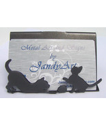 Decorative Metal Business Card Display Holder for Desk/Table with Kitten... - £21.23 GBP