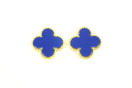 Royal Blue Motif Earrings - $35.00