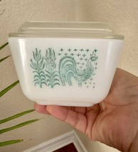 Vintage PYREX Turquoise Amish Butterprint 501B 1-1/2 C. Refrigerator Dish W/ Lid - $29.99