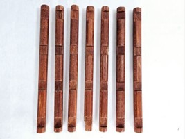 Lot of 7 Lincoln Logs 10.5&quot; 4 Notch Reddish Brown Replacement Parts Pieces - £23.96 GBP