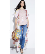 NWT Women&#39;s Philosophy Sheer Floral Kimono-Sleeve Belted Cover-Up Dress ... - £28.64 GBP