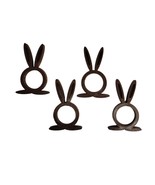 Easter Bunny Rabbit Ears Set of 4 Brown Napkin Rings Holders USA PR202-B... - $4.99