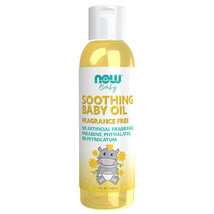 NOW Baby, Soothing Baby Oil, Fragrance Free, 4 Fluid Ounces - £8.85 GBP