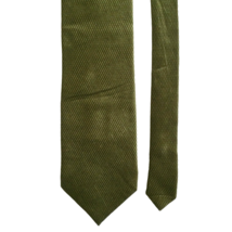 Crystal Vintage Silk Tie Men&#39;s Neck Tie Olive Green Solid Print - £18.94 GBP