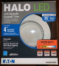 Eaton Halo LED Recessed Light Retrofit Eyeball Trim Dimmable 2700k 35° Tilt 4&quot; - £19.84 GBP
