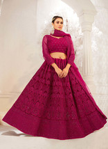 Beautiful Rani Pink Cording Embroidered Wedding Lehenga - £131.83 GBP