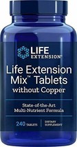 NEW Life Extension Mix Tablets Without Copper Multi-Nutrient Formula 240... - $58.22
