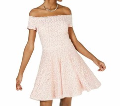 B Darlin Junior Womens 11/12 Blush Pink Off The Shoulder Sequin Lace Dress NWT - £22.21 GBP