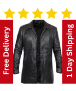 Men&#39;s Supernatural Dean Winchester Black Cowhide Leather Trench Coat - £117.16 GBP