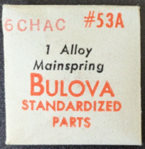 OEM NOS Bulova Cal. 6CHAC Watch Mainspring - Alloy Part# 53A - $9.89