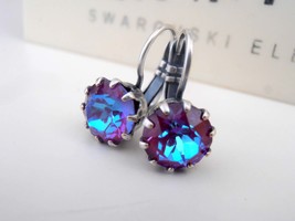 Burgundy DeLite Drop Earrings w/ Swarovski Crystal Chatons / Antique Silver Fren - £23.97 GBP