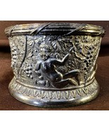Vintage Cherubs Putti Bacchus Metal Wine Bottle Liquor Coaster - $42.78 CAD
