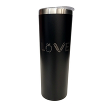 LOVE Word Teaching Theme with Apple and Pencil Black 20oz Skinny Tumbler... - $19.99