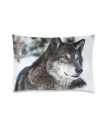 Black Wolf in Winter Pillow Case 30&quot; x 20&quot; (2 Sides) - $31.24 CAD
