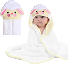 Baby Towel with Hood - 100% Cotton Ultra Soft and Absorbent (33X33In) Large Baby - £20.51 GBP