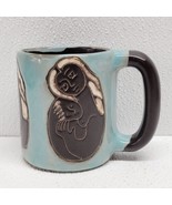 Mother Mom Child Baby Mara Mexico Mug Pottery Signed Large Coffee Cup Blue - £39.58 GBP