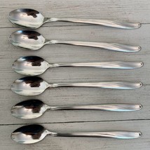 6 Oneida Simeon L &amp; George H Rogers Stainless Iced Tea Spoons Swirl Design Lot - £8.54 GBP