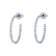 Tiffany&amp;Co. White Gold Metro Hoop Earrings with Diamonds - £2,044.29 GBP