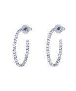 Tiffany&amp;Co. White Gold Metro Hoop Earrings with Diamonds - £2,117.07 GBP