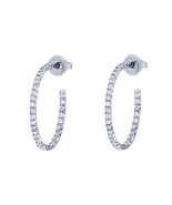 Tiffany&amp;Co. White Gold Metro Hoop Earrings with Diamonds - $3,746.00 CAD