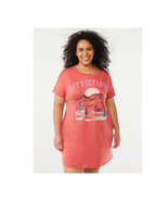 Joyspun Women&#39;s Print Sleepshirt with Pockets, Coral Bisque Plus Size 2X/3X - £19.80 GBP