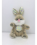11in Brown Plaid Multicolored Bunny Rabbit Soft Stuffed Animal Plush Pin... - £7.07 GBP