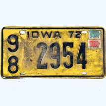 1974 United States Iowa Worth County Passenger License Plate 98 2954 - £14.85 GBP