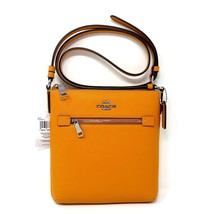 Coach Mini Rowan File Bag Crossbody Purse in Papaya Orange Leather CE871 - £194.69 GBP