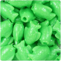 BeadTin Lime Opaque 24mm Fish Pony Beads (24pcs) - $2.39
