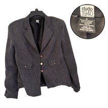 Studio 1940 Women’s S Gray Tweed Blazer Jacket Career Office Workwear - $18.81