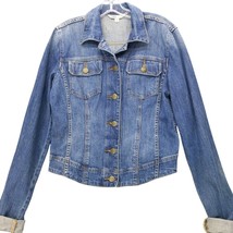 CAbi Classic Medium Wash Denim Jacket Extra Long Sleeves Sz M - $14.85