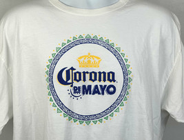 Corona De Mayo Crown Logo T Shirt Mens Large White Beer Cerveza - £17.11 GBP