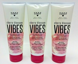 (3) Hard Candy Bath + Body Cherry Blossom Vibes mud to foam Face &amp; Body cleanser - £19.73 GBP