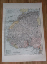 1936 Vintage Map Of Western Africa Morocco Mauritania Senegal Liberia Sahara - £14.37 GBP