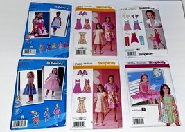 LOT OF 6 GIRL&#39;S SEWING PATTERNS DRESSES SIMPLICITY PROJECT RUNAWAY - £17.52 GBP