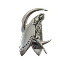 Handcrafted Solid 925 Sterling Silver Guardian Fairy Crescent Moon Slide Pendant - £25.54 GBP