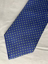 Brooks Brothers Makers Tie Blue Green Polka Dots Silk USA Made - $10.00