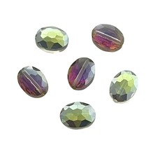 10 Purple Green AB Celestial Crystal 12x8mm Faceted Oval Focal Beads - £3.94 GBP