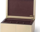 Reed &amp; Barton Beige Jewelry Box Leather Removable Suede Tray Gift Melros... - $133.00