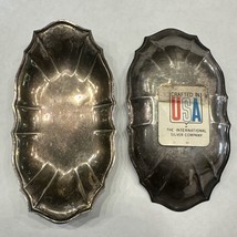 2 Vintage International Silver Candy Trinket Dish Small Tray Antique Tea Set - $23.36