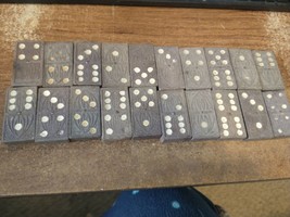lot of 20 vintage wooden dominoes with flower, daisy - £7.76 GBP