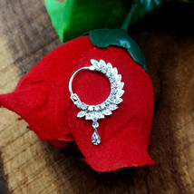 CZ Nose Ring, Gold Nath, Indian Jewelry, No Piercing Required, Bollywood... - €19,09 EUR