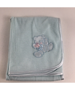 Waffle Weave Blanket Teddy Bear Nursery Lovey Satin Trim 27&quot;x30&quot; Vintage... - $66.27 CAD
