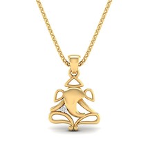 14K Yellow Gold Plated Simulated Diamond Ganesha Elephant God Pendant Jewelry - £36.92 GBP