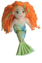 Aurora World Mermaid Plush Doll 9&quot; Green Sparkly Sea Cuddle Toy Lovey Figure  - $11.65