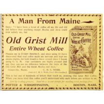 Old Grist Mill Coffee Maine Man 1897 Advertisement Victorian Beverage AD... - $385.41 MXN