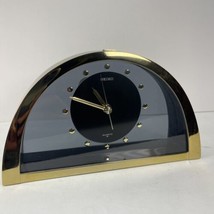 Vintage Bellcore Seiko Half Moon Gold Tone Black Dial Mantle Clock QQZ137G - $46.36