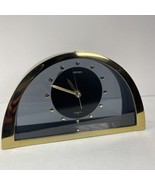 Vintage Bellcore Seiko Half Moon Gold Tone Black Dial Mantle Clock QQZ137G - £36.94 GBP