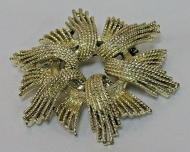 Coro Signed Gold Tone Ribbon Wrap Brooch Pin 2.5&quot; - £15.97 GBP