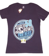 NFL Carolina Panthers Super Bowl 50 Womens V Neck Tee Shirt Size Medium - £12.74 GBP
